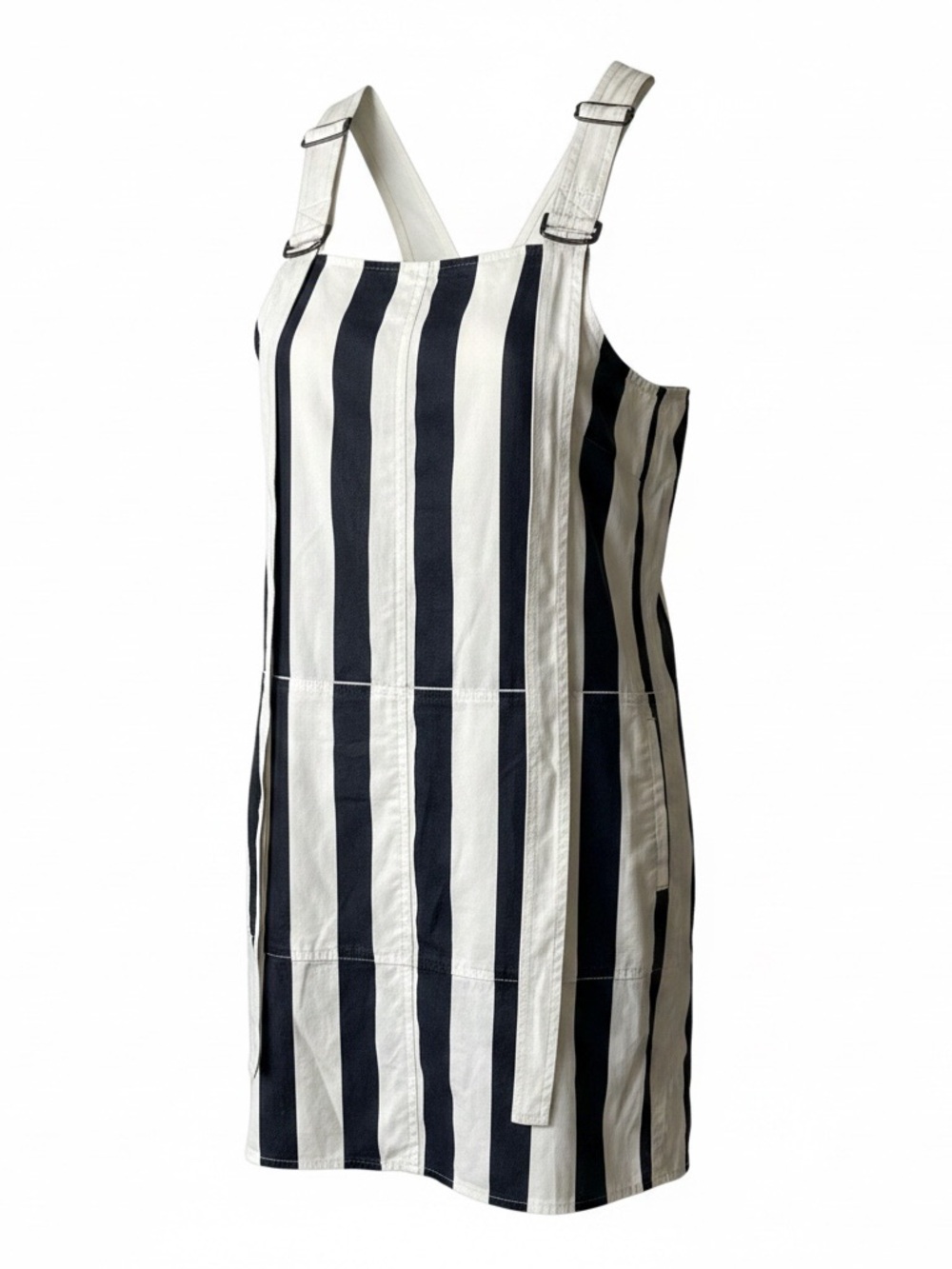 NWOT Adriano Goldschmied pinafore linen blend striped dress small